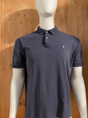 POLO RALPH LAUREN VINTAGE VTG 80s SMALL PONY Adult T-Shirt Tee Shirt L Lrg Large Denim Blue Polo