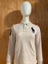POLO RALPH LAUREN VINTAGE VTG 80s BIG PONY Youth Unisex T-Shirt Tee Shirt L Lrg Large White Long Sleeve Polo