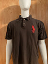 POLO RALPH LAUREN VINTAGE VTG 80s BIG PONY Adult T-Shirt Tee Shirt XXL 2XL Brown Polo
