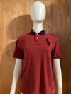 POLO RALPH LAUREN VINTAGE VTG 80s BIG PONY Youth Unisex T-Shirt Tee Shirt L Lrg Large Red Polo