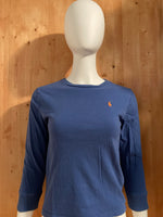 POLO RALPH LAUREN SMALL PONY Youth Unisex T-Shirt Tee Shirt S SM Small Blue Long Sleeve Shirt