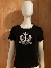 LAUREN RALPH LAUREN EMBROIDERED LOGO Adult T-Shirt Tee Shirt S SM Small Black Shirt