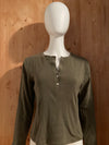 LAUREN RALPH LAUREN EMBROIDERED LOGO Adult T-Shirt Tee Shirt M MD Medium Brown Green Long Sleeve Polo