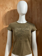 RALPH LAUREN Graphic Print Girls T-Shirt Tee Shirt S SM Small Brown Green Shirt