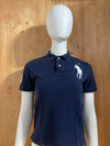 POLO RALPH LAUREN VINTAGE VTG 80s EMBROIDERED LOGO BIG PONY Girls T-Shirt Tee Shirt M MD Medium Dark Blue Shirt