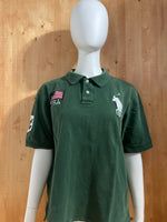 POLO RALPH LAUREN BIG PONY USA VINTAGE VTG 80s Adult T-Shirt Tee Shirt XXXL 3XL Green Polo
