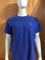 POLO RALPH LAUREN SMALL PONY Adult T-Shirt Tee Shirt L Lrg Large Blue Shirt
