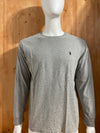 POLO RALPH LAUREN SMALL PONY Adult T-Shirt Tee Shirt L Lrg Large Gray Long Sleeve Shirt
