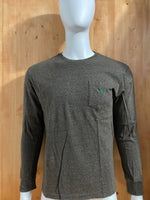 POLO RALPH LAUREN SMALL PONY Adult T-Shirt Tee Shirt M MD Medium Heather Brown Long Sleeve Shirt