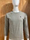 POLO RALPH LAUREN SMALL PONY Adult T-Shirt Tee Shirt S SM Small Gray Long Sleeve Shirt