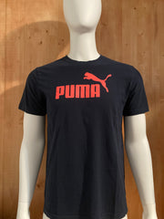 PUMA Graphic Print Adult L Large Lrg Dark Blue T-Shirt Tee Shirt