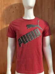 PUMA Graphic Print Adult M Medium MD Heather Red T-Shirt Tee Shirt