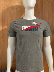 PUMA Graphic Print Adult M Medium MD Gray T-Shirt Tee Shirt