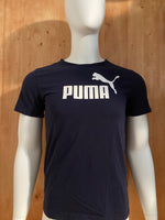 PUMA Graphic Print Adult S Small SM Dark Blue T-Shirt Tee Shirt