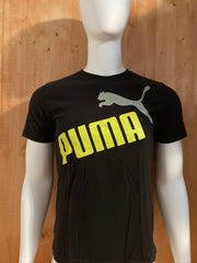 PUMA Graphic Print Adult S Small SM Black T-Shirt Tee Shirt