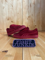PUMA CLASSIC BADGE Youth Size 4.5 Suede Shoes Sneakers Triple Red 36295116