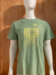 PUMA SPORT LIFESTYLE Graphic Print Adult T-Shirt Tee Shirt XL Extra Xtra Large Light Green Shirt