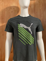 PUMA SPORT LIFESTYLE Graphic Print Adult T-Shirt Tee Shirt L Lrg Large Dark Green Shirt