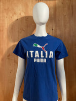 PUMA "ITALIA" Graphic Print Boy's Kids T-Shirt Tee Shirt L Lrg Large Blue Shirt!
