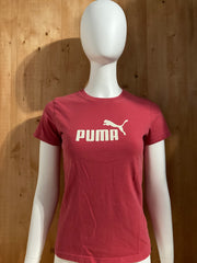PUMA Graphic Print Adult T-Shirt Tee Shirt M MD Medium Dark Pink Shirt