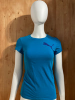 PUMA Graphic Print Adult T-Shirt Tee Shirt S SM Small Blue Shirt