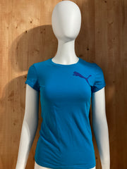 PUMA Graphic Print Kids Youth Unisex T-Shirt Tee Shirt S SM Small Blue Shirt