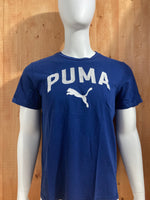 PUMA EMBROIDERED LOGO Adult T-Shirt Tee Shirt L Lrg Large Blue Shirt