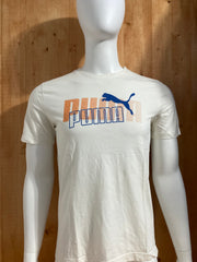 PUMA Graphic Print Adult T-Shirt Tee Shirt M MD Medium White Shirt