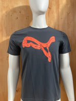 PUMA Graphic Print Adult T-Shirt Tee Shirt M MD Medium Blue Gray Shirt