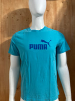 PUMA Graphic Print Adult T-Shirt Tee Shirt M MD Medium Teal Shirt