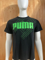 PUMA Graphic Print Adult T-Shirt Tee Shirt M MD Medium Black Shirt