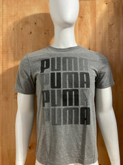 PUMA Graphic Print Adult T-Shirt Tee Shirt M MD Medium Gray Shirt