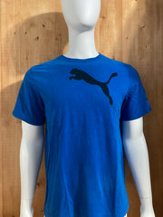 PUMA Graphic Print Adult T-Shirt Tee Shirt M MD Medium Blue Shirt