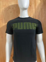 PUMA Graphic Print Adult T-Shirt Tee Shirt S Small SM Black Shirt