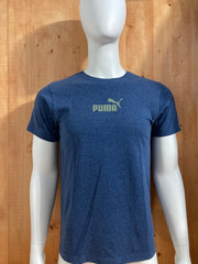 PUMA Graphic Print Adult T-Shirt Tee Shirt S Small SM Dark Blue Shirt