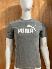 PUMA Graphic Print Adult T-Shirt Tee Shirt S Small SM Gray Shirt