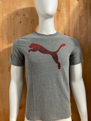 PUMA Graphic Print Adult T-Shirt Tee Shirt S SM Small Gray Shirt