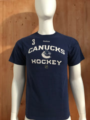 REEBOK KEVIN BIEKSA VANCOUVER CANUCKS NHL HOCKEY Graphic Print Adult S Small SM Blue T-Shirt Tee Shirt