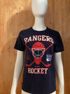 REEBOK "NY RANGERS HOCKEY" Graphic Print Unisex Kids L Large Lrg Blue T-Shirt Tee Shirt