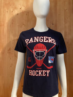 REEBOK "NY RANGERS HOCKEY" Graphic Print Unisex Kids L Large Lrg Blue T-Shirt Tee Shirt