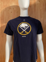 REEBOK "BUFFALO SABRES" NHL HOCKEY Graphic Print Adult L Large Lrg Blue T-Shirt Tee Shirt