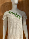 REEBOK Graphic Print Adult M Medium MD White T-Shirt Tee Shirt