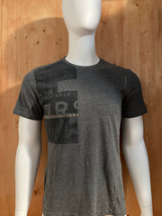 REEBOK Graphic Print Adult M Medium MD Dark Gray T-Shirt Tee Shirt