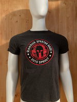 REEBOK "SPARTAN RACE 2015 SPRINT" TRIFECTA QUALIFIER FINISHER Graphic Print Adult XS Extra Xtra Small Dark Gray T-Shirt Tee Shirt