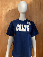 REEBOK "PEYTON MANNING" INDIANAPOLIS COLTS 18 NFL FOOTBALL Graphic Print Kids Youth Unisex XL Xtra Extra Large Lrg Blue T-Shirt Tee Shirt
