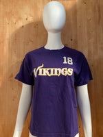 REEBOK "SIDNEY RICE" MINNESOTA VIKINGS NFL FOOTBALL Graphic Print Unisex Kids L Large Lrg Purple T-Shirt Tee Shirt