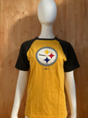 REEBOK "PITTSBURGH STEELERS" NFL FOOTBALL Graphic Print Unisex Kids L Large Lrg Yellow T-Shirt Tee Shirt
