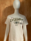 REEBOK "GREEN BAY PACKERS " SUPERBOWL XLV CHAMPIONS NFL FOOTBALL Graphic Print Kids Youth M Medium MD White Unisex T-Shirt Tee Shirt