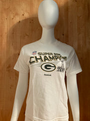 REEBOK "GREEN BAY PACKERS " SUPERBOWL XLV CHAMPIONS NFL FOOTBALL Graphic Print Kids Youth M Medium MD White Unisex T-Shirt Tee Shirt