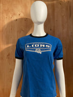 REEBOK "DETROIT LIONS" NFL FOOTBALL Graphic Print Unisex Kids Youth T-Shirt Tee Shirt L Large Lrg Blue Shirt